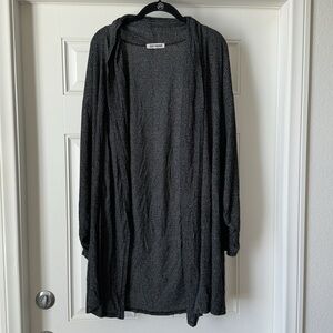 Joah Brown Black Heathered One Size Cardigan USA Made Cute Comfy Throw Sweater